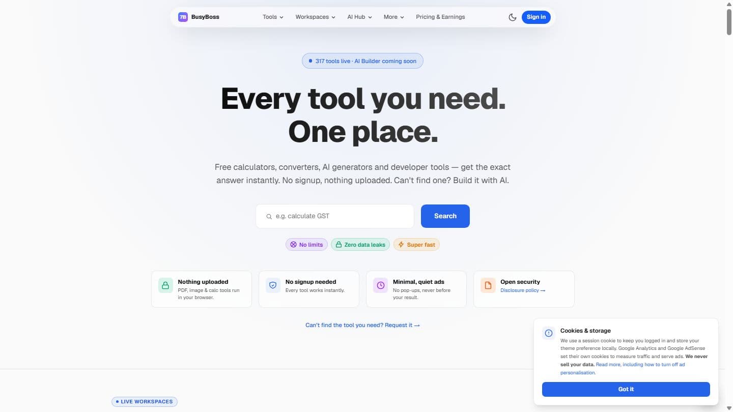 7BusyBoss — the live site