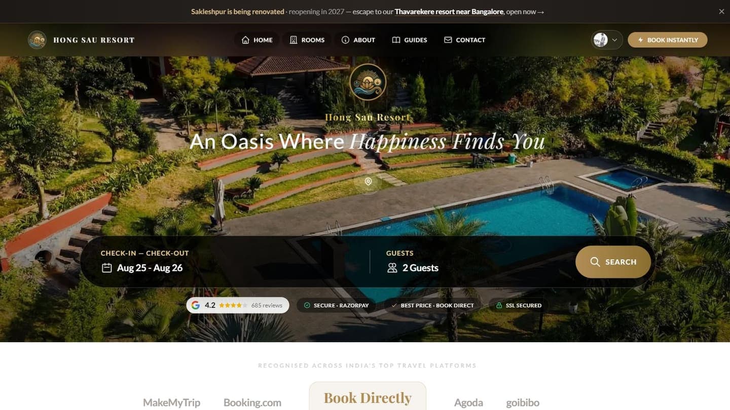 Hong Sau Resort — the live site