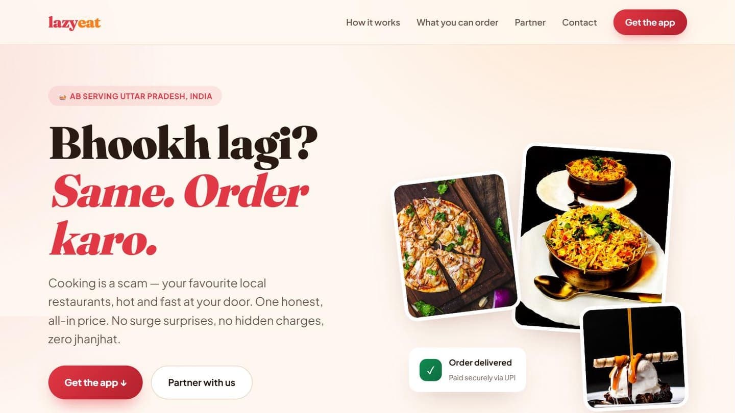 LazyEat — the live site