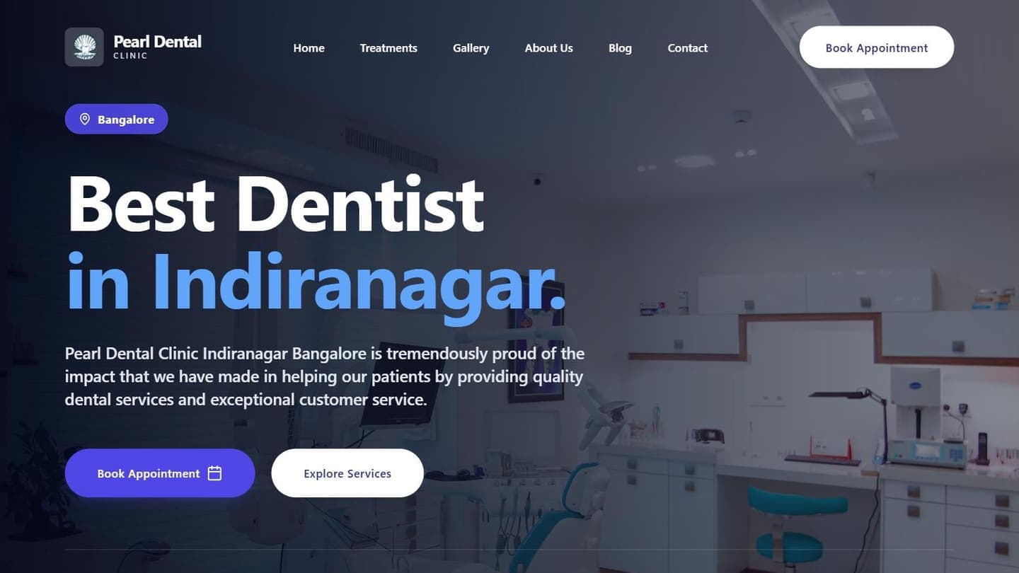 Pearl Dental Clinic — the live site